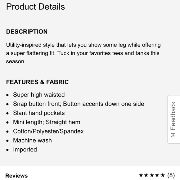 Express Super High Waisted Button (Snap) Front Utility Mini Skirt in Beige/Tan - Picture 8 of 8